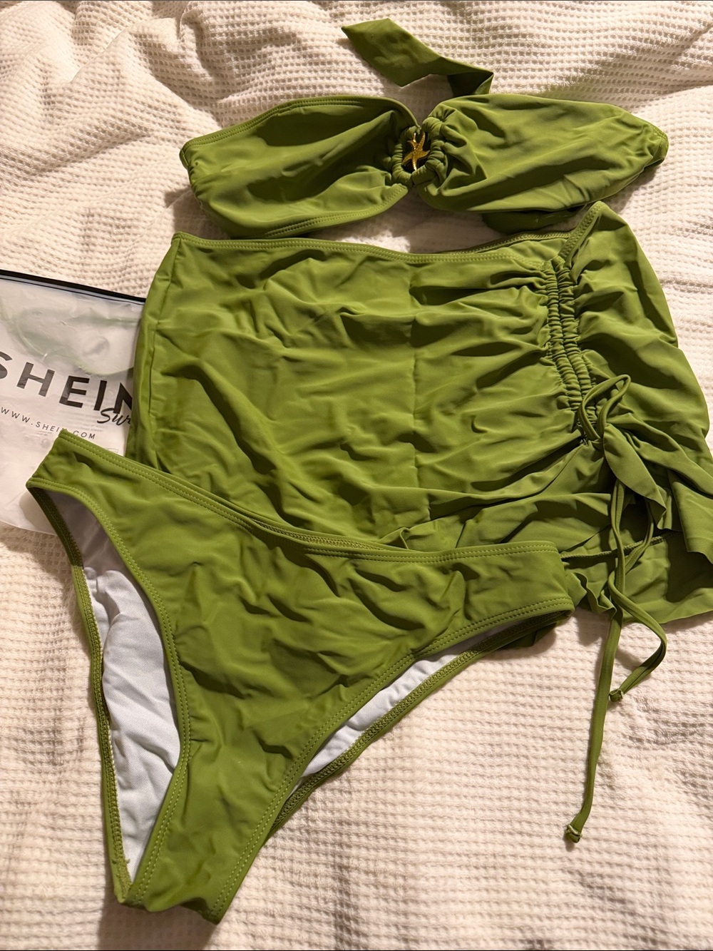 SHEIN Swim 3 piece green starfish large
